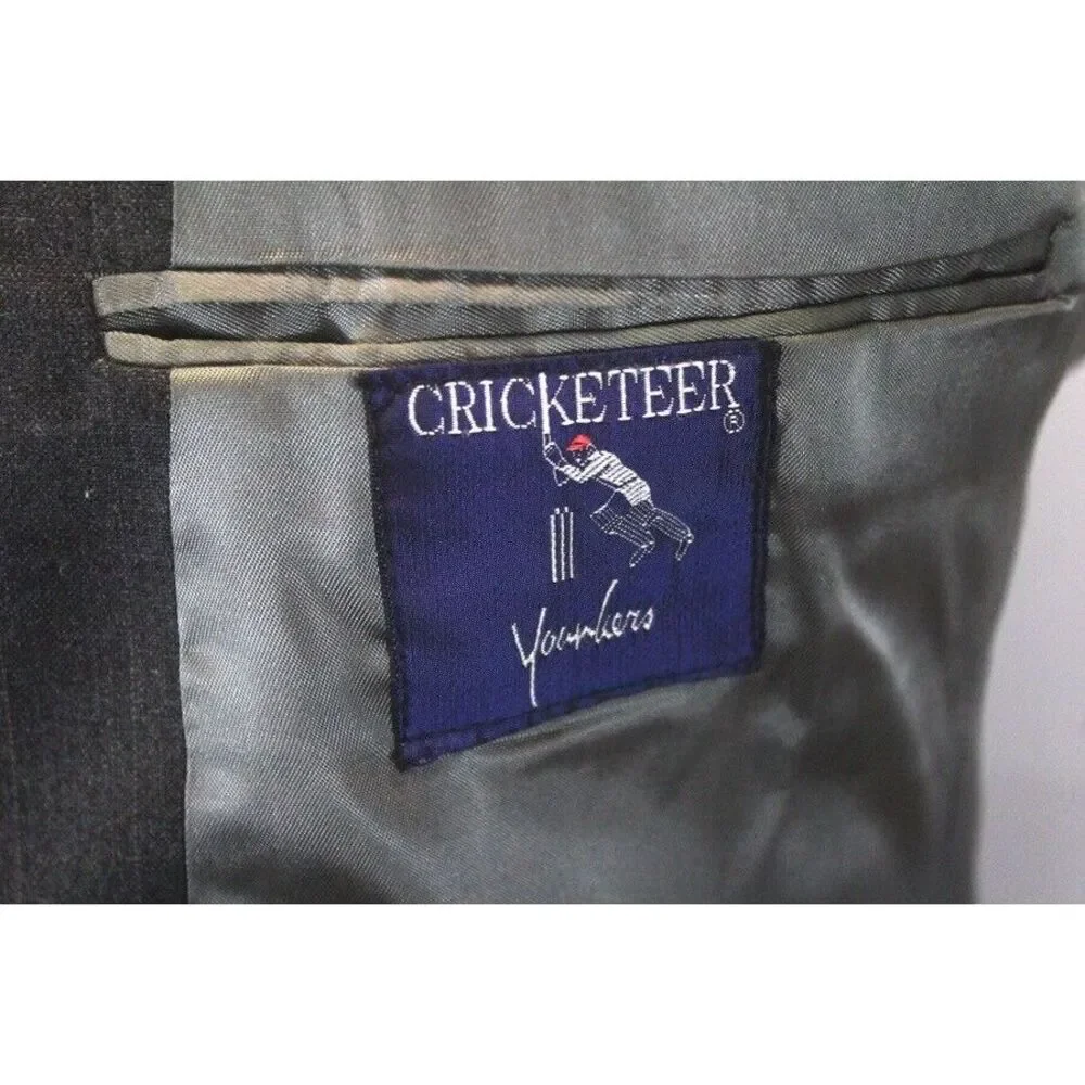 mens‎ charcoal pinstripe Vintage 80s Cricketeer 2pc Pant Suit all season 40 R
